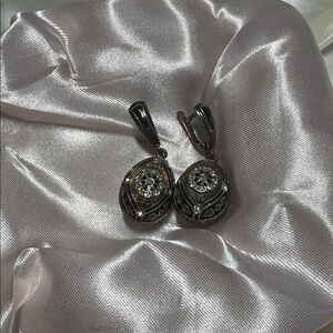 Elegant Silver Earrings with Crystal Accents